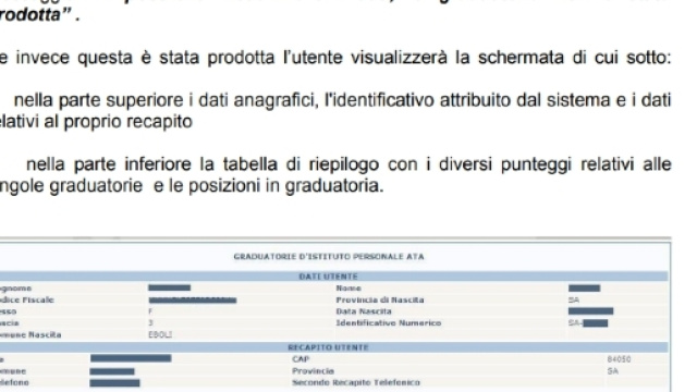 come visualizzare graduatorie e punteggio personale Ata