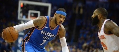 Carmelo Anthony and the Thunder host the Timberwolves on Sunday night. [Image via CBS Sports/YouTube]