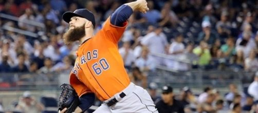 Dallas Keuchel throws a pitch against the New York Yankees in the 2015 Wild Card game. - Arturo Pardavila III via Flickr