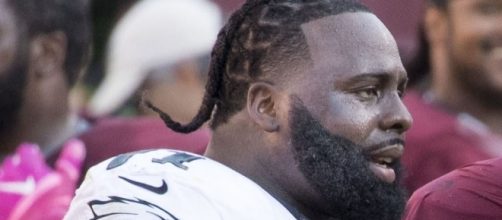 Jason Peters 2016 [Image by original: Keith Allison, derivative: Diddykong1130 |Wikimedia Commons| Cropped | CC BY-SA 2.0 ]