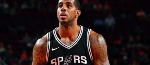 LaMarcus Aldridge and the Spurs host the Toronto Raptors in Monday night's NBA game on NBATV. [Image via NBA/YouTube]