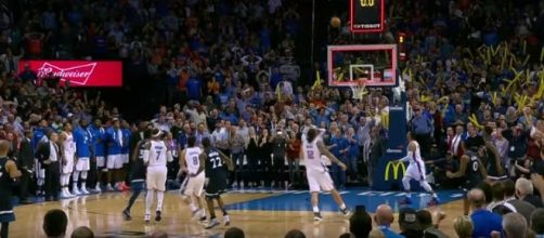 The buzzer-beater shot of Andrew Wiggins. Imgae credit: NBA/YouTube