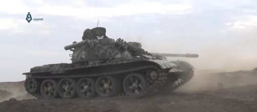 A Syrian government tanker in action.[image credit;Qasioun News Agency/Wikimedia Commons]