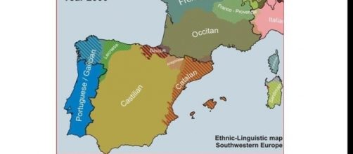 Ethnic-Linguistic map of Southwestern Europe, c. 2000
