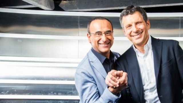 Carlo Conti insieme a Fabrizio Frizzi
