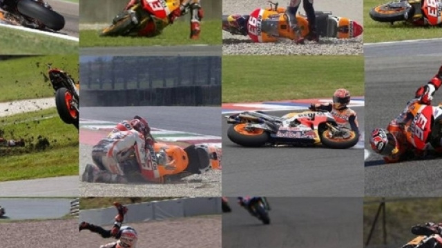 Le numerose cadute di Marc Marquez