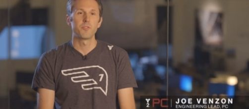 Bungie's Joe Venzon wearing a Seven Seraphs shirt. - YouTube/Bungie