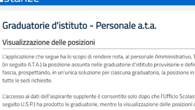 graduatorie terza fascia personale Ata
