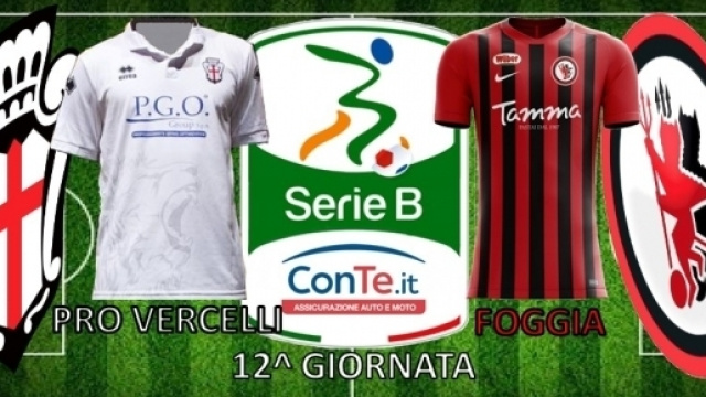 Pro Vercelli e Foggia si sfideranno nella 12^ giornata del campionato di Serie B ConTe.it 2017/18