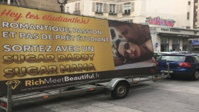 Sugar Daddy : Une publicit&eacute; incitant les &eacute;tudiantes &agrave; se prostituer circule depuis lundi &agrave; Paris.