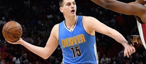 Nikola Jokic's double-double on Friday helped his Denver Nuggets top the Atlanta Hawks. [Image via NBA/YouTube]