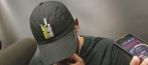 Celtics point guard Kyrie Irving had this cap for his post-game interview -- gwashburn14 via YouTube