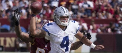 Dallas Cowboys' Dak Prescott in action against the Washington Redskins. (Image Credit: Keith Allison/Flickr &mdash; CC BY-SA 2.0)