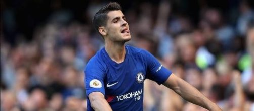 Chelsea striker Alvaro Morata celebrates his goal in a past game. [Image Credit: Nhan-dinh/Flickr]