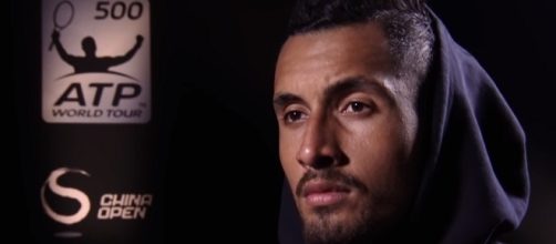 Nick Kyrgios durind a post-match interview in Beijing. (Image Credit: ATPWorldTour channel/YouTube)
