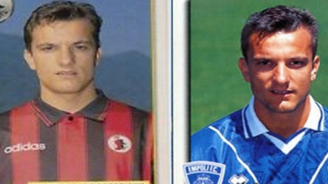Il doppio ex Massimiliano Cappellini con le maglie di Foggia ed Empoli