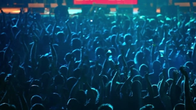 Audience Dance At Rave Party, View Fro