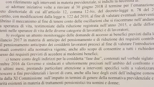 Il documento di Davide Baruffi redatto dalla commissione Lavoro alla Camera