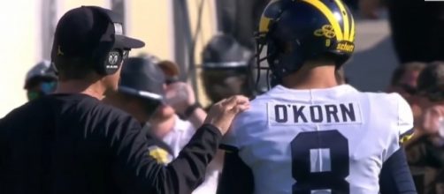 Coach Harbaugh looks to former Houston star John O'Korn this week. [Image via YouTube]