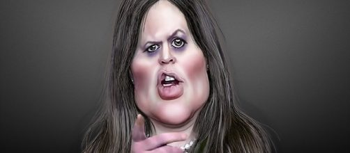 Sarah Huckabee-Sanders caricature -- donkeyhotey/Flickr