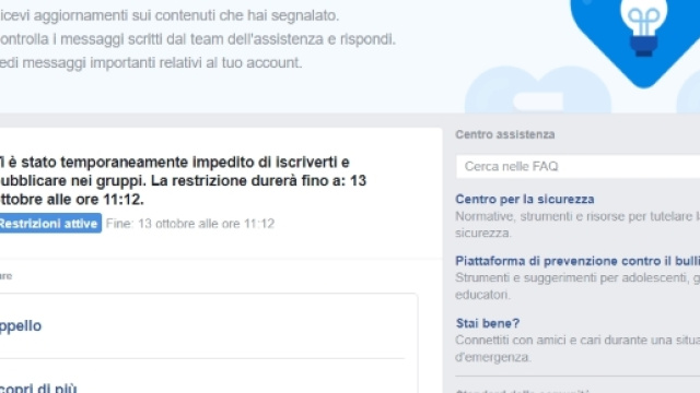 Blocco di pubblicare e iscriversi nei gruppi Facebook