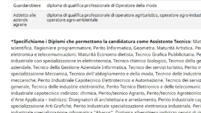 diploma assistente tecnico e codice