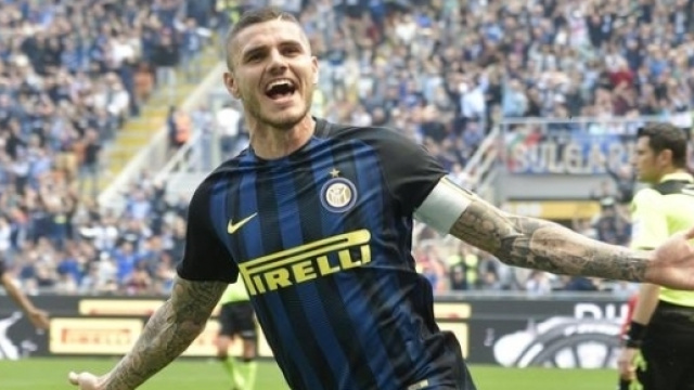 Icardi esulta al gol del momentaneo 2-0 del derby dello scorso 15 aprile (Ansa.it)