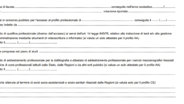 Punti titoli di studio laurea, servizio civile domanda Ata