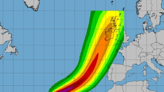 La traiettoria dell'uragano Ophelia con la relativa intensit&agrave;