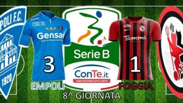 L'Empoli ha battuto 3-1 il Foggia nell'ottava giornata del campionato di Serie B ConTe.it 2017/18