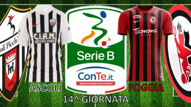 Ascoli Picchio e Foggia Calcio si sfideranno nella 14^ giornata del campionato di Serie B ConTe.it 2017/18.