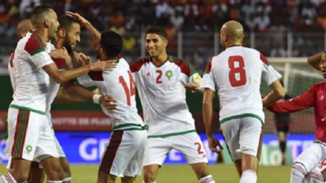 La grande gioia dei giocatori del Marocco dopo la vittoria che vale la qualificazione ai Mondiali 2018