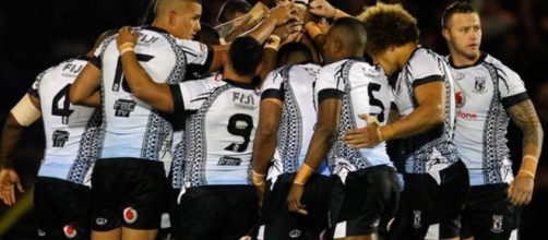 Fijian players are amongst the most religious in the game as shown here, giving their thanks to God. Image Source: asiapacificrl.com
