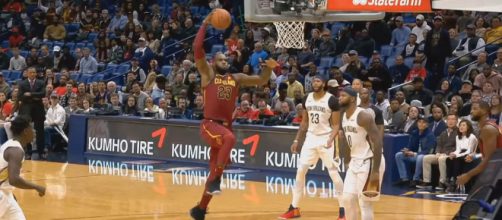 LeBron James goes up in the air (via YouTube - CliveNBAParody)