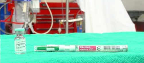 Proposed lethal injection protocol drug, sedative diazepam. (Image from KSNV News 3 Las Vegas/YouTube)