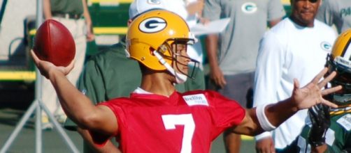 Brett Hundley at practice at Don Hudson Center. [Image credit: Kyle Engman/Flickr]