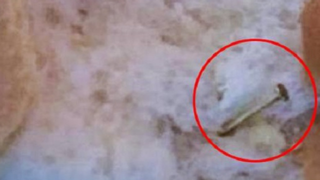 Chiodo in un panino di una mensa scolastica