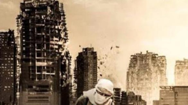 il poster con il Papa decapitato (fonte liberoquotidiano.it)