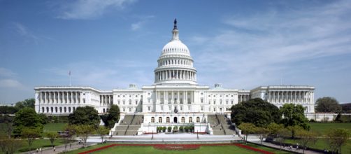 Image of the front of the United States Capitol via Wikimedia from an anonymous Architect of the Capitol employee.