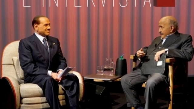 Silvio Berlusconi ospite di Maurizio Costanzo