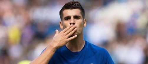 Chelsea striker Alvaro Morata celebrates one of his goals with the fans in the past. (Image via Fifth OP/Flickr)