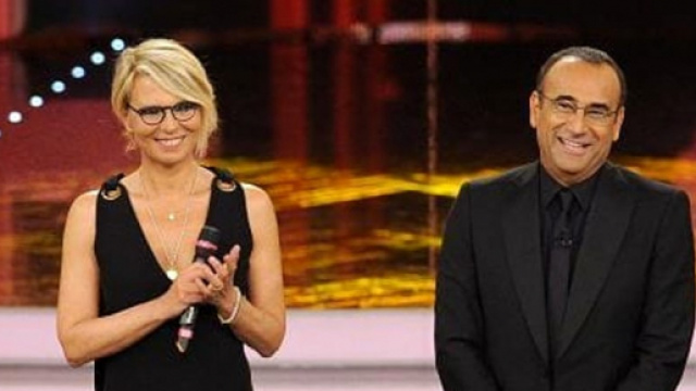 Maria De Filippi a Sanremo con Carlo Conti
