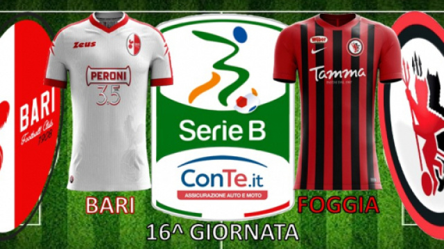 Bari e Foggia daranno vita al "Derby d'Apulia" nella 16^ giornata del campionato di Serie B ConTe.it