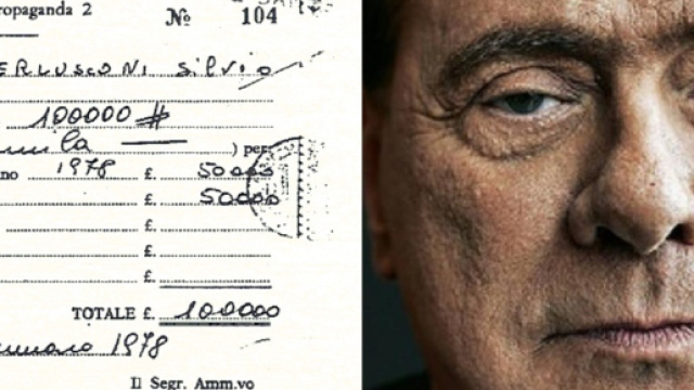 La tessera della loggia P2 di Silvio Berlusconi