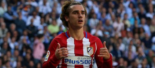 Atletico Madrid striker Antoine Griezmann celebrates his goal in the past.(Image Credit: cesarfergar8/Flickr)