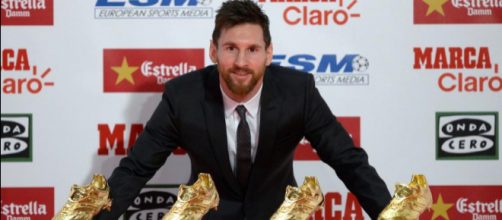 C&aacute;lida entrega a Lionel Messi de su cuarta Bota de Oro como ... - univision.com