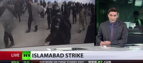 Ongoing agitation in Pakistan. (Image credit YouTube -RT News)