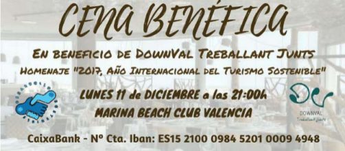 Cartel promocional de la cena ben&eacute;fica en beneficio de DownVal