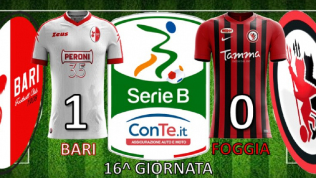 Terminato 1-0 il derby d'Apulia Bari-Foggia.