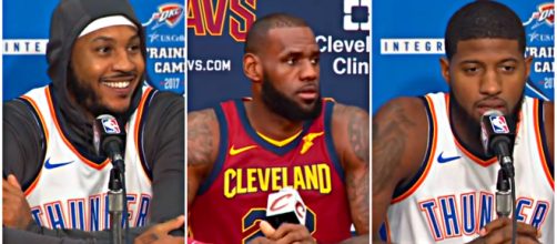 Carmelo Anthony, LeBron James, and Paul George could be the top three FA targets for Sixers. &ndash; [image credit: Ximo Pierto/YouTube]